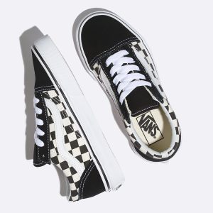 Vans Erkek Çocuk Spor Ayakkabı Primary Check Old Skool Siyah/Beyaz | 28887-614